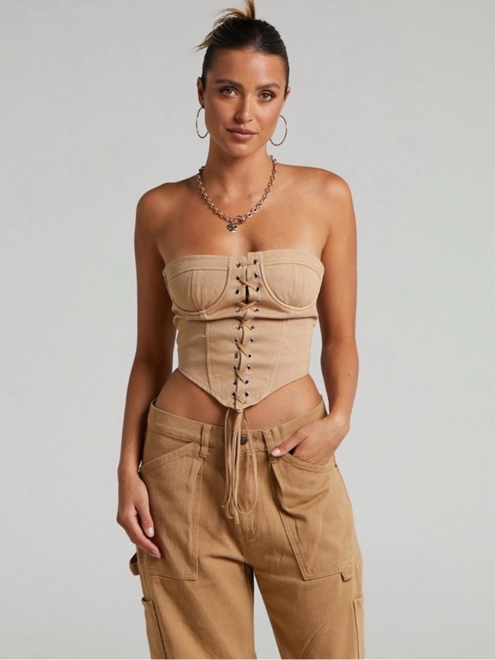 Revolve Lioness East Gate Corset in Stone NWT